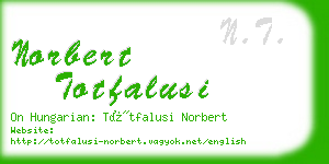 norbert totfalusi business card